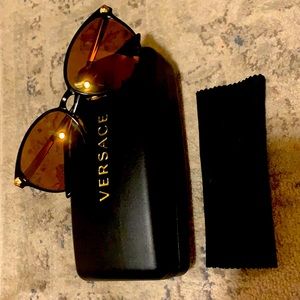 Polarized Gold and Black Versace Limited Edition Sunglasses